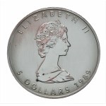 Kanada, Liść klonu 1989r., 1 uncja Ag 999
