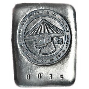 Sztabka nr 0035, srebro 999, oksyda