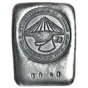 Sztabka nr 0080, srebro 999, oksyda