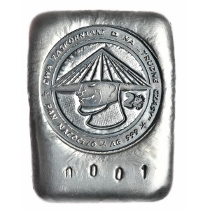 Bar No. 0001, fine silver, oxidized