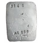 Bar No. 0001, fine silver, oxidized