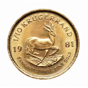 RPA, Krugerrand 1981r., 1/10 oz, złoto