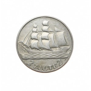 Poľsko, Druhá republika, plachetnica, 2 zloté, 1936 (1)