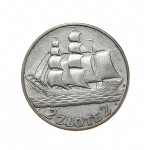 Poľsko, Druhá republika, plachetnica, 2 zloté, 1936 (2)