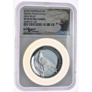 Australia, Orzeł Australijski, 2016r. High relief, NGC