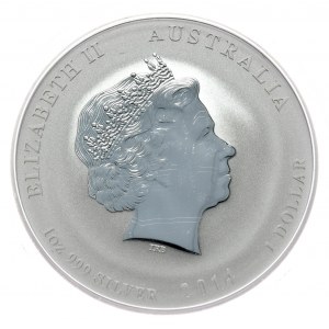 Austrálie, rok koně 2014, 1 oz, 1 oz Ag 999, lev Privy Mark