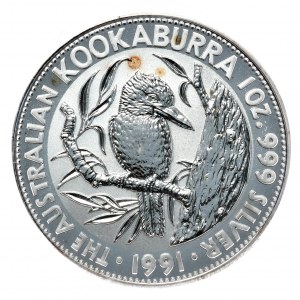 Austrálie, Kookaburra, 1991, 1 oz, Ag 999 unce