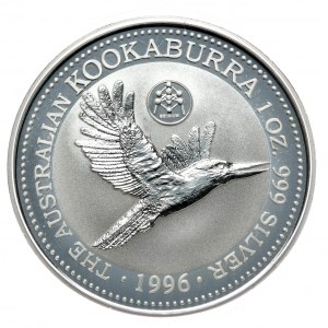 Australia, Kookaburra, 1996, 1 oz, one ounce Ag 999, Privy Mark Belgium, mintage of only 5,000.