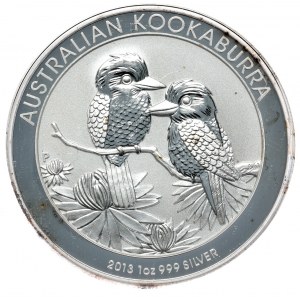 Austrália, Kookaburra, 2013, 1 oz, Ag 999 unca