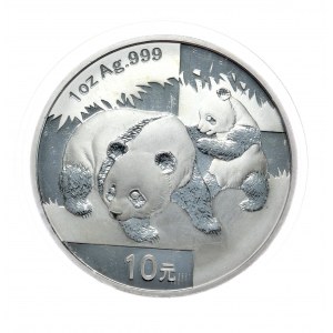 Chiny, panda 2008, 1 oz, uncja Ag 999, kapsel typu fabulous