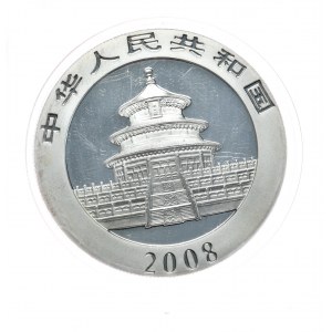 Čína, panda 2008, 1 oz, Ag 999 unca, rozprávkové viečko