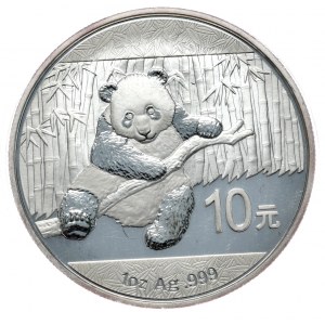Čína, panda 2014, 1 oz, unce Ag 999