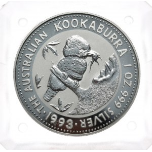 Austrália, Kookaburra, 1993, 1 oz, Ag 999 unca