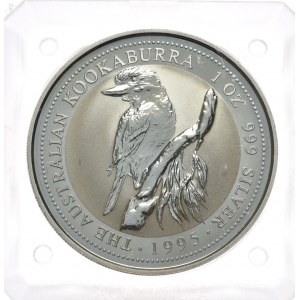 Austrálie, Kookaburra, 1995, 1 oz, Ag 999 unce