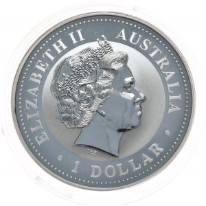 Austrália, Kookaburra, 2001, 1 oz, Ag 999 unca