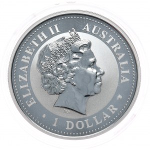 Australia, 1 dolar, Kookaburra, 2002 r., 1oz, srebro 999