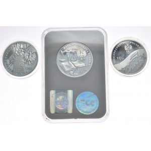 Set of 3 pieces 10 zloty 2005-2009, Cadre Company, 500th Anniversary of the Statute of Grace, Solidarity
