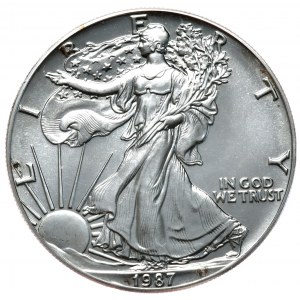 USA, dolar Liberty Silver Eagle 1987, 1 oz, uncja 999 AG