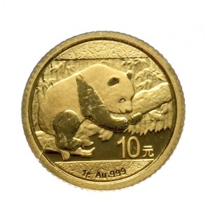 Chiny, Panda 1g złota 999, 2016 r., w oryginalnej zgrzewce