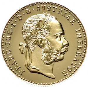 Austria, Dukat 1915 r., Nowe Bicie, złoto 986
