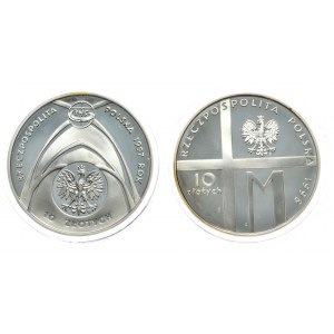 Set of 2 pieces 10 zloty 1997 and 1998 - John Paul II