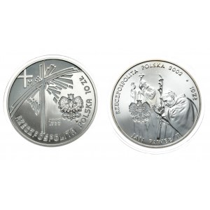 Satz von 2 Stück 10 Zloty 1999 und 2002 - Johannes Paul II