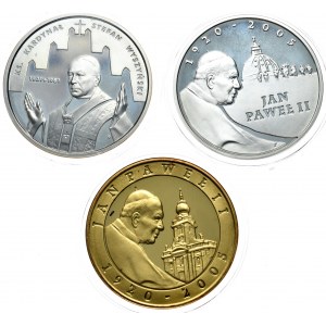 Set of 3 pieces 10 zloty 2001 and 2005 - Cardinal Stefan Wyszynski and John Paul II