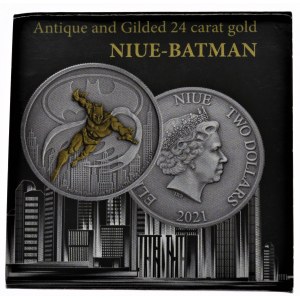 Niue, Batman, 2021r. 1 Unze, Antic/Gold 069/100