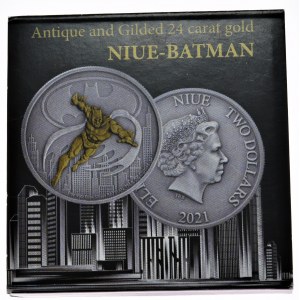 Niue, Batman, 2021r. 1 unca, Antic/Gold 052/100
