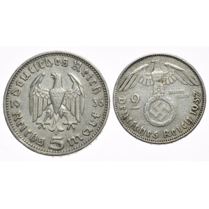 Deutschland, 2 und 5 Mark, 1937. 1936r.