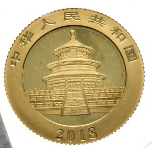 Čína, Panda 2018, 3 g. Zlato 999