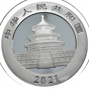 China, panda 2021, 30 g Ag 999, Privy Mark and certificate, Mintage of only 5,000 pieces.