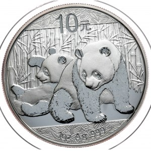 Čína, panda 2010, 1 oz, Ag 999 unca