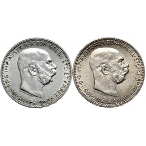 Rakousko, 2 x 1 koruna 1914 a 1915
