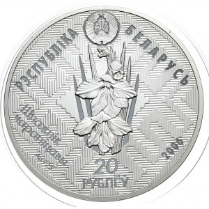 Białoruś, 20 rubli 2006, norka europejska, 33,62 g, Ag 925