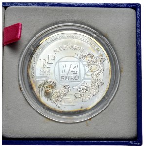 Francja, 1/4 euro 2004, w oryginalnym pudełku z certyfikatem, Rok Chin we Francji