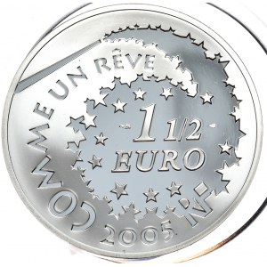 Francja, 1 1/2 euro 2005, Hello Kitty, Pola Elizejskie, z certyfikatem