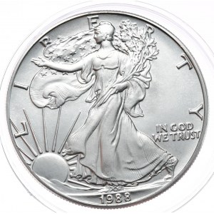 USA, dolar Liberty Silver Eagle 1988r., 1 oz, Ag 999