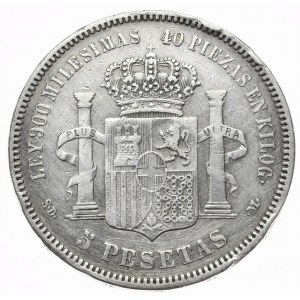 Hiszpania, 5 Pesetas, 1871r.