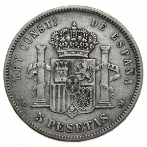 Hiszpania, 5 Pesetas, 1891r.