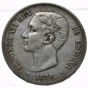 Spain, 5 Pesetas, 1876 D.E.