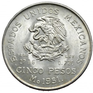 Meksyk, 5 Peso, 1951 r.