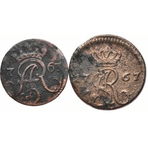 Súprava 2 kusov, Sheląg 1763 Elbląg a półgrosz 1767 Kraków