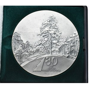 Sada 2 medailí - 80. výročí státních lesů 2004. Varšava, 120. výročí Loveckého kroužku svatého Huberta v Otwocku; 2004r. Varšava