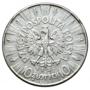 Druhá republika, 10 zlotých 1934 Piłsudski, úřední orel
