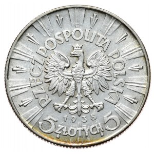 Zweite Polnische Republik, 5 Zloty 1938 Pilsudski