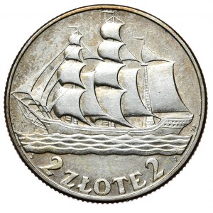 II Rzeczpospolita, Żaglówka, 2 złote, 1936r.