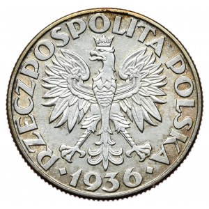 Second Republic, Sailboat, 2 zloty, 1936.