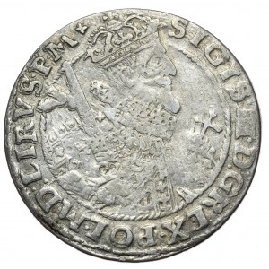 Zygmunt III Waza, ort 1622, Bydgoszcz, P.M+, gwiazdki u podstawy korony na rewersie, bardzo rzadki