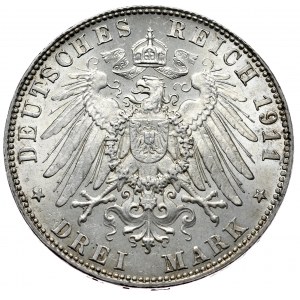 Niemcy, Bawaria, 3 marki 1911 D, Monachium